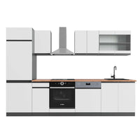 Vicco Cucina componibile Bianco/antracite 300 cm , PL Rovere