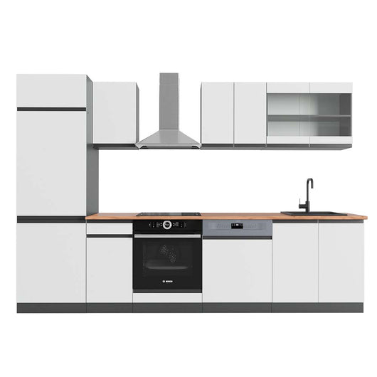 Vicco Cucina componibile Bianco/antracite 300 cm , PL Rovere
