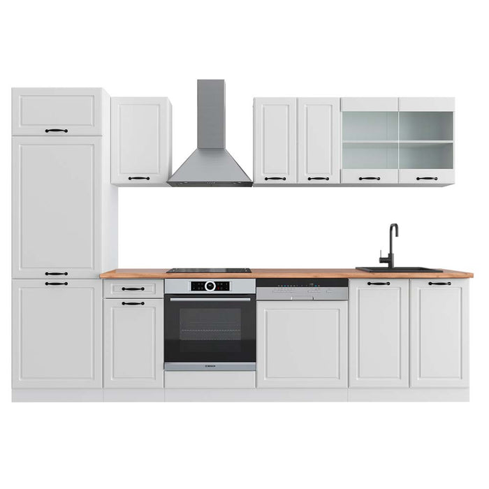 Vicco Cucina componibile Casa di campagna bianca/bianco 300 cm , PL Rovere