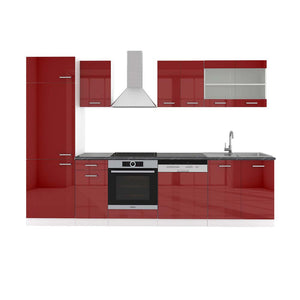Vicco Cucina componibile Rosso lucido/bianco 300 cm , PL Antracite