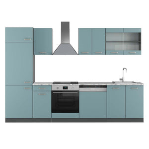 Vicco Cucina componibile Blu-grigio/antracite 300 cm , PL Marmo