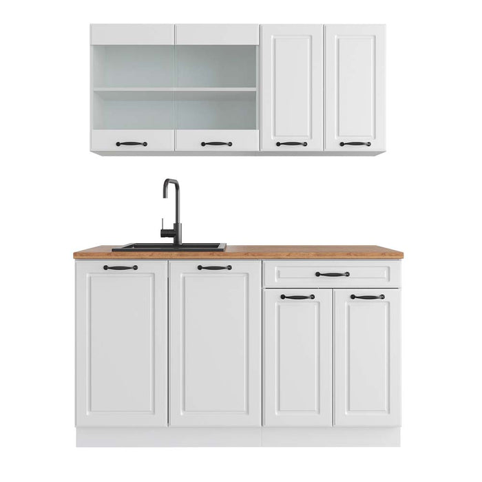 Vicco Cucina componibile Casa di campagna bianca/bianco 140 cm , PL Rovere