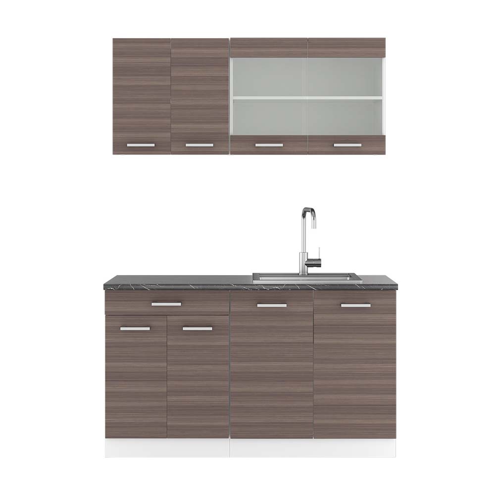 Vicco Cucina monoblocco Grigio prezioso/bianco 140 cm , PL Antracite