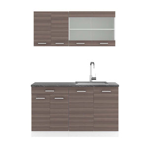 Vicco Cucina monoblocco Grigio prezioso/bianco 140 cm , PL Antracite