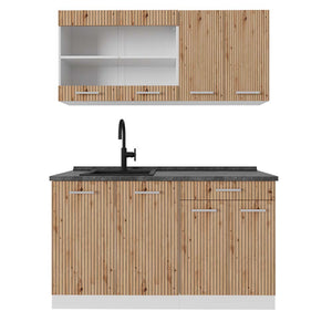 Vicco Cucina monoblocco Rovere artigianale/bianco 140 cm , PL Antracite