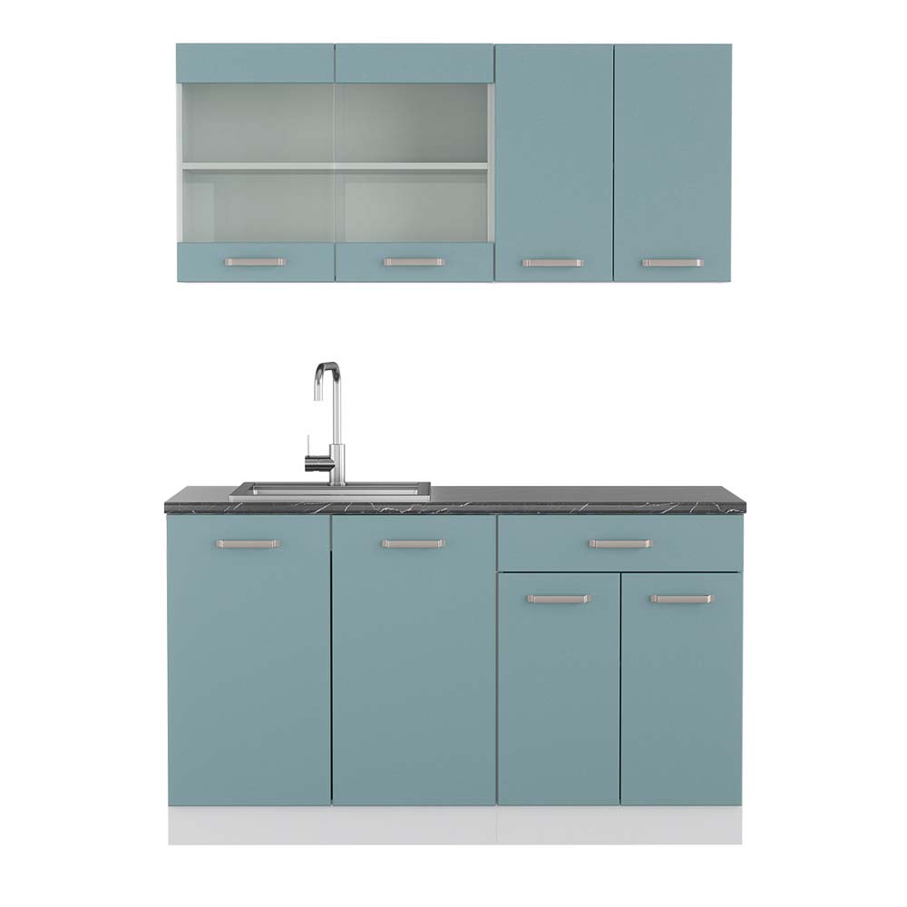Vicco Cucina monoblocco Blu-grigio/bianco 140 cm , PL Antracite