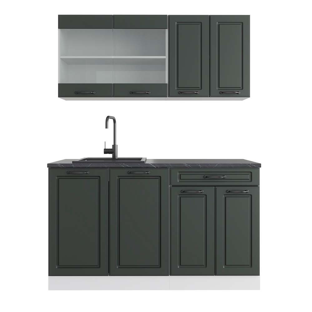 Vicco Cucina monoblocco Antracite casa di campagna/bianco 140 cm , PL Antracite