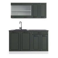 Vicco Cucina monoblocco Antracite casa di campagna/bianco 140 cm , PL Antracite