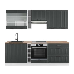 Vicco Cucina componibile Antracite casa di campagna/bianco 235 cm , PL Rovere