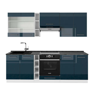 Vicco Mobile da cucina Blu scuro lucido/bianco 235 cm , PL Antracite