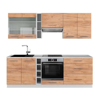 Vicco Cucina componibile Quercia dorata/bianco 235 cm , PL Marmo