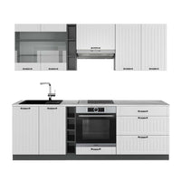Vicco Cucina componibile Bianco casa di campagna/antracite 235 cm , PL Marmo