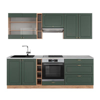 Vicco Cucina componibile Quercia verde-oro Country/oro Power 235 cm , PL Marmo