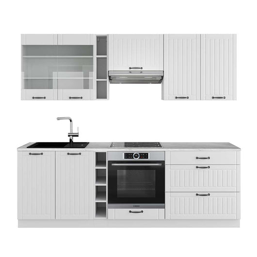 Vicco Cucina componibile Casa di campagna bianca/bianco 235 cm , PL Marmo