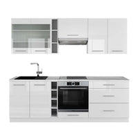 Vicco Cucina componibile Bianco lucido/bianco 235 cm , PL Marmo