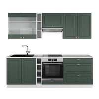 Vicco Cucina componibile Verde-oro Country House/Bianco 235 cm , PL Marmo