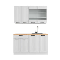 Vicco Cucina completa Casa di campagna bianca/bianco 140 cm , PL Rovere