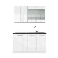 Vicco Cucina completa Bianco lucido/bianco 140 cm , PL Antracite