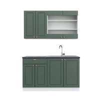 Vicco Cucina completa Verde-oro Country House/Bianco 140 cm , PL Antracite