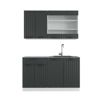 Vicco Cucina completa Antracite casa di campagna/bianco 140 cm , PL Antracite