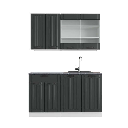 Vicco Cucina completa Antracite casa di campagna/bianco 140 cm , PL Antracite