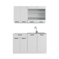 Vicco Cucina completa Casa di campagna bianca/bianco 140 cm , PL Marmo