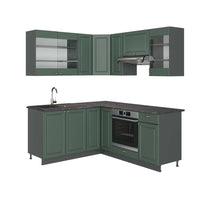 Vicco Cucina angolare completa Verde-oro Country House/Antracite 160 x 190 cm , PL Antracite