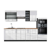 Vicco Cucina componibile Bianco lucido/antracite 280 cm , PL Rovere