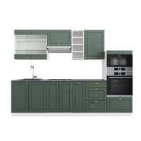 Vicco Cucina componibile Verde-oro Country House/Bianco 280 cm , PL Antracite