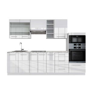 Vicco Cucina componibile Bianco lucido/bianco 280 cm , PL Marmo
