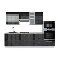 Vicco Cucina componibile Antracite lucido/bianco 280 cm , PL Marmo
