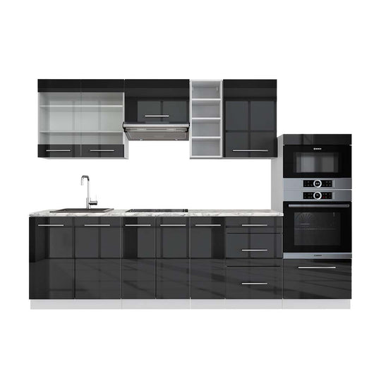 Vicco Cucina componibile Antracite lucido/bianco 280 cm , PL Marmo