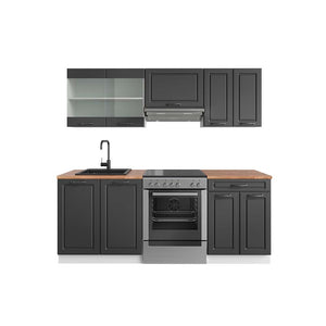 Vicco Cucina componibile Antracite casa di campagna/bianco 200 cm , PL Rovere