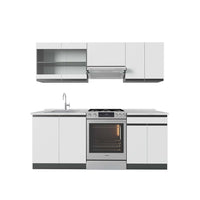 Vicco Cucina componibile Bianco/antracite 200 cm , PL Marmo