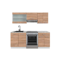 Vicco Cucina componibile Sonoma/Bianco 200 cm senza piano di lavoro