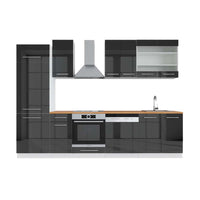 Vicco Cucina componibile Antracite lucido/bianco 300 cm , PL Rovere