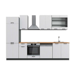 Vicco Cucina componibile Bianco casa di campagna/antracite 300 cm , PL Rovere