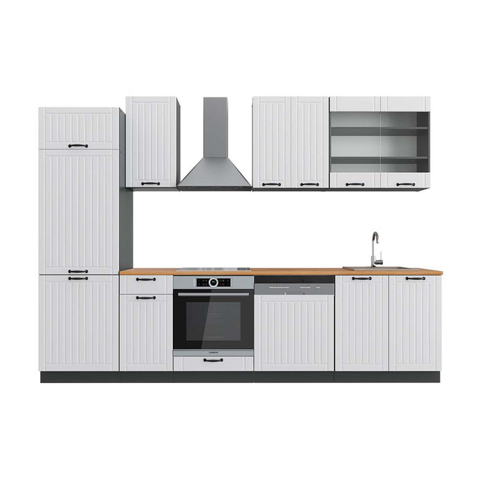 Vicco Cucina componibile Bianco casa di campagna/antracite 300 cm , PL Rovere