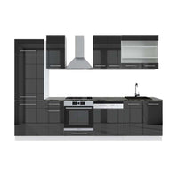 Vicco Cucina componibile Antracite lucido/bianco 300 cm , PL Antracite