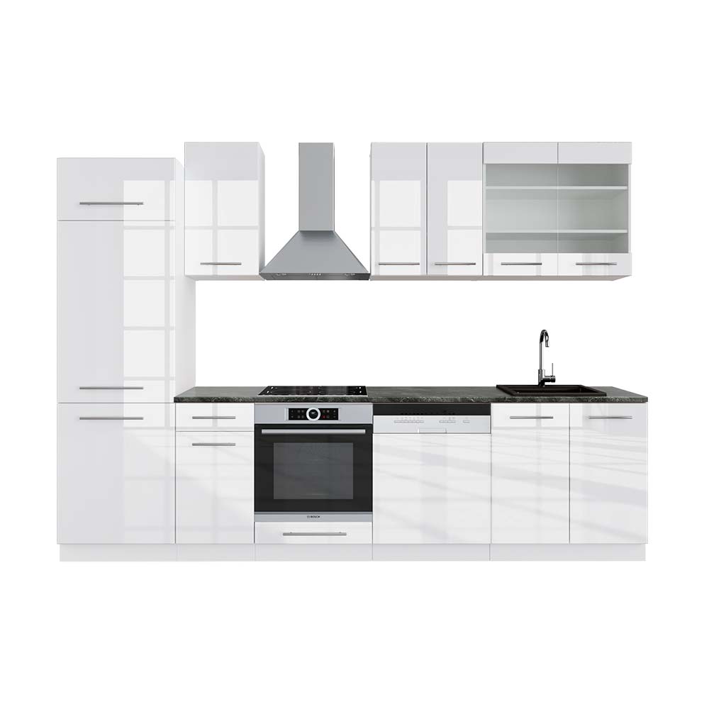 Vicco Cucina componibile Bianco lucido/bianco 300 cm , PL Antracite