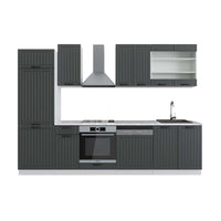 Vicco Cucina componibile Antracite casa di campagna/bianco 300 cm , PL Marmo