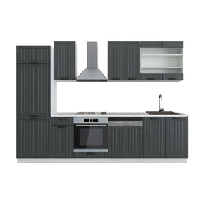 Vicco Cucina componibile Antracite casa di campagna/bianco 300 cm , PL Marmo