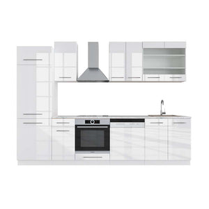 Vicco Cucina componibile Bianco lucido/bianco 300 cm , PL Marmo
