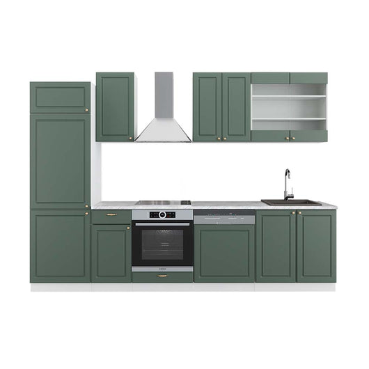 Vicco Cucina componibile Verde-oro Country House/Bianco 300 cm , PL Marmo