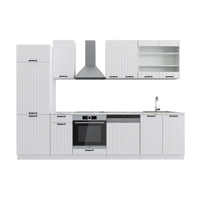 Vicco Cucina componibile Casa di campagna bianca/bianco 300 cm , PL Marmo
