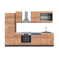 Vicco Cucina componibile Quercia dorata/antracite 300 cm , PL Marmo