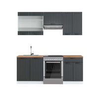 Vicco Cucina componibile Antracite casa di campagna/bianco 200 cm , PL Rovere