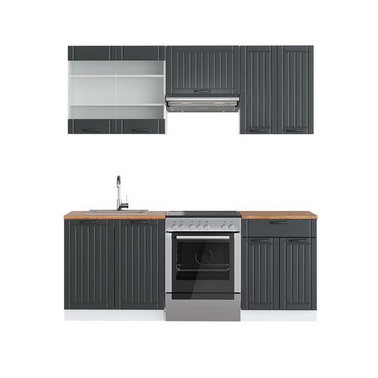 Vicco Cucina componibile Antracite casa di campagna/bianco 200 cm , PL Rovere