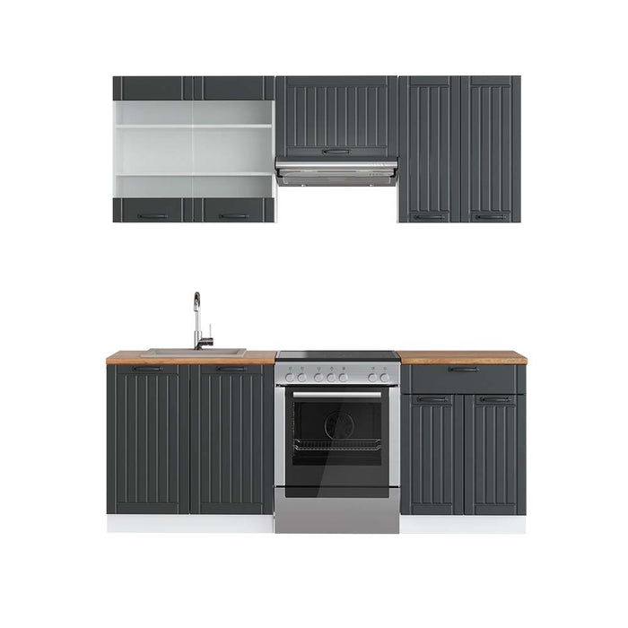 Vicco Cucina componibile Antracite casa di campagna/bianco 200 cm , PL Rovere