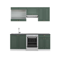 Vicco Cucina componibile Verde-oro Country House/Bianco 200 cm , PL Antracite